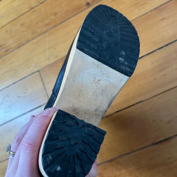 Swedish Hasbeens Chelsea Plateau Boot Booties black leather size 38 - Picture 5 of 7